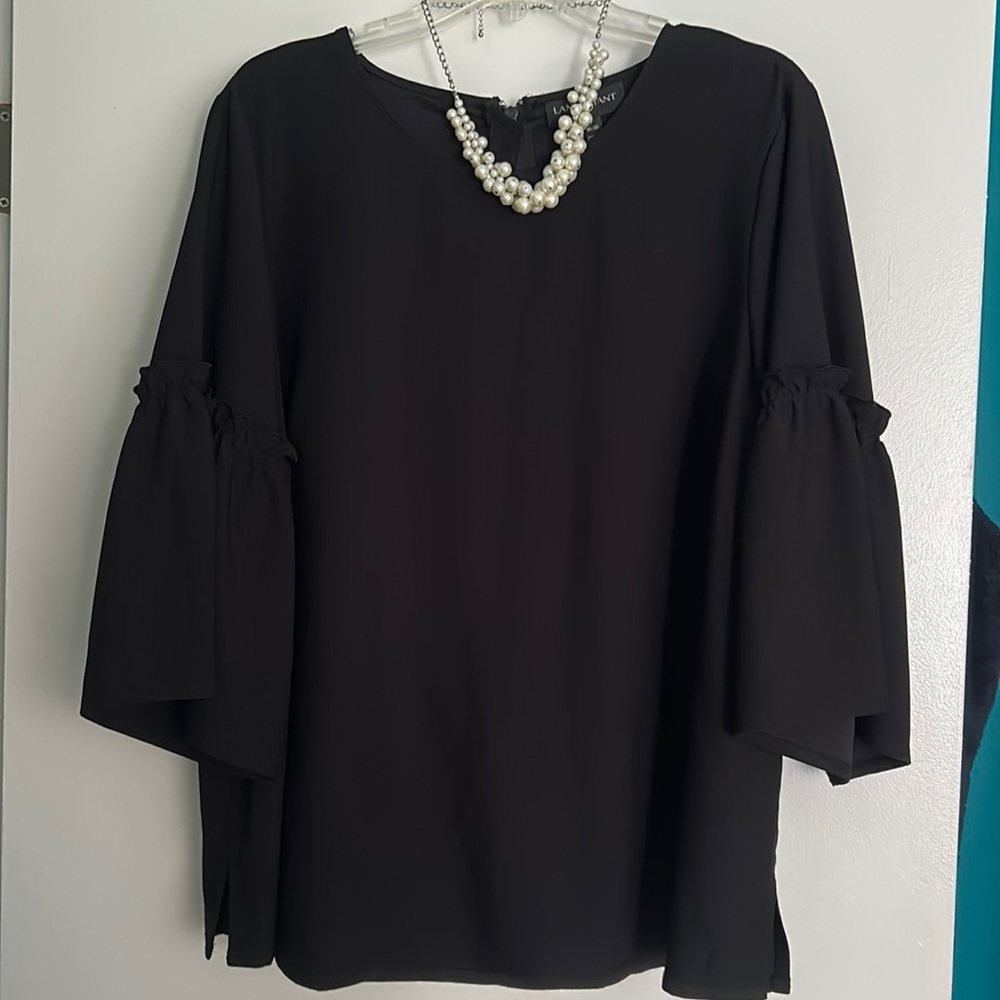 LB GUC Quarter Sleeve Black Blouse